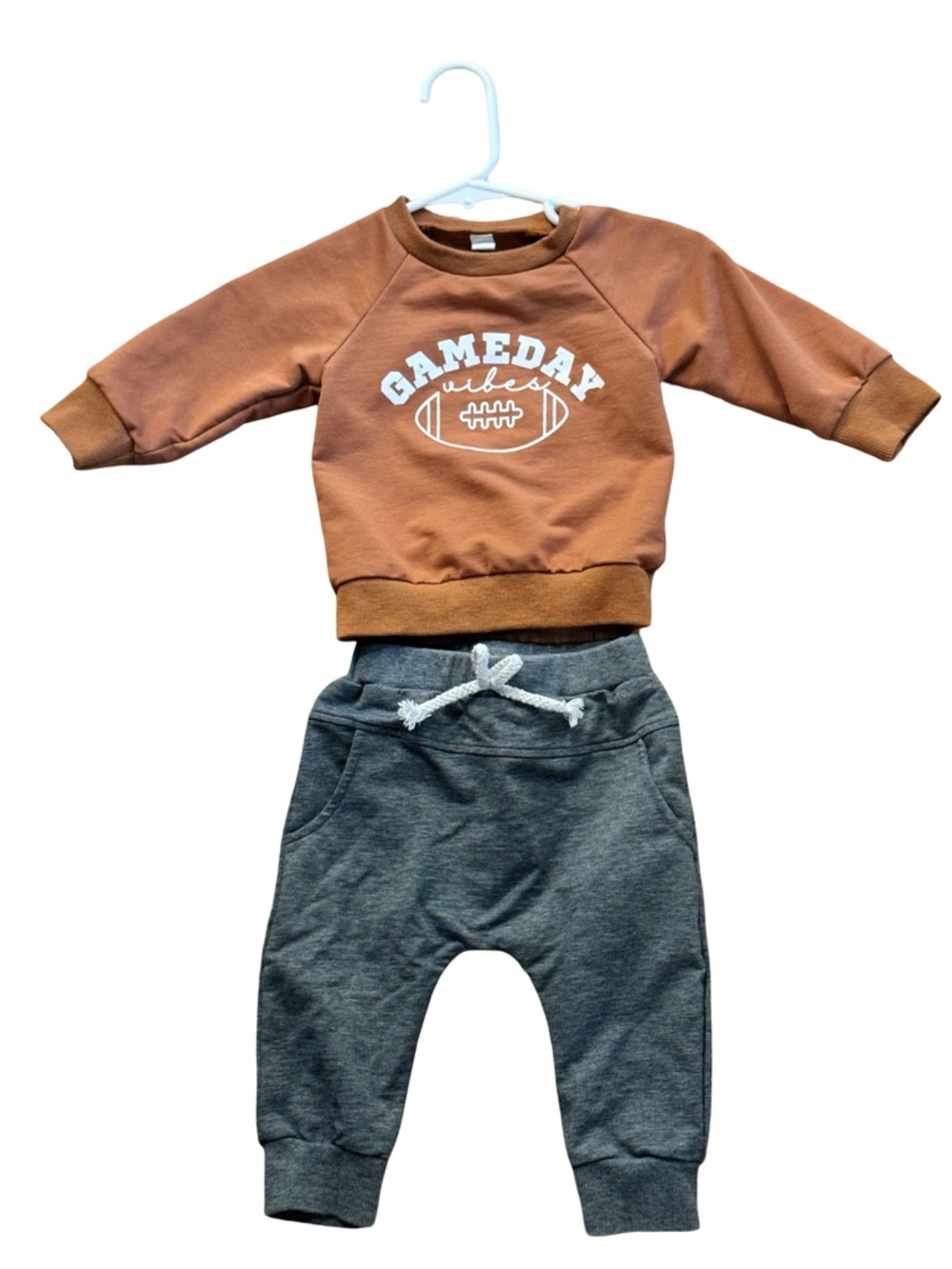 Source Unknown Brown Sweatshirt & Gray Joggers Kids Set